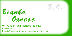 bianka oancse business card